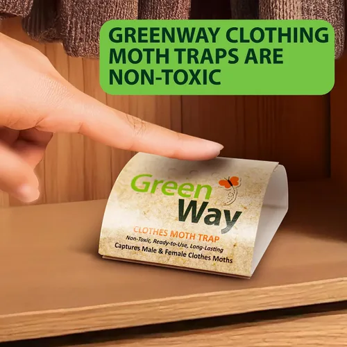 Vista 4 de Greenway Clothing - Trampas para polillas con potentes señuelos de feromonas para una protección eficaz, sin olor, no tóxica, ecológica y de larga