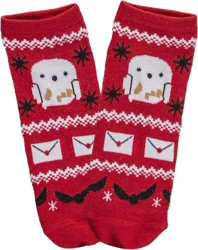 Vista 4 de Harry Potter Hedwig Holiday Theme - Calcetines de tobillo de corte bajo, unisex, paquete de 5