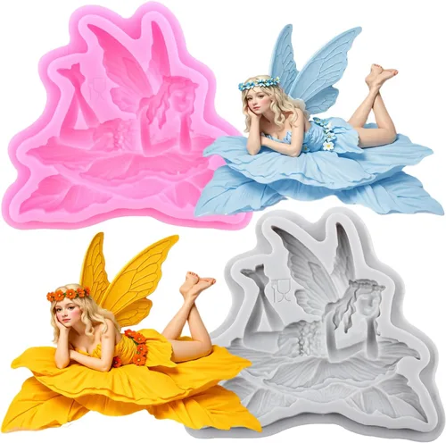 Vista 19 de Angel Baby - Moldes de silicona para decoración de pasteles, decoración de cupcakes, pasta de chicle de chocolate, juego de 4