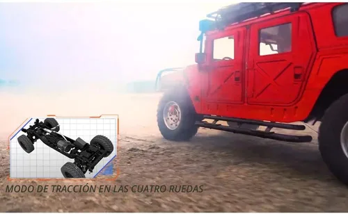 Vista 6 de 1/10 US GM Hummer H1 Camión Militar 4WD Crawler RTR Pro con marco de viaje Negro