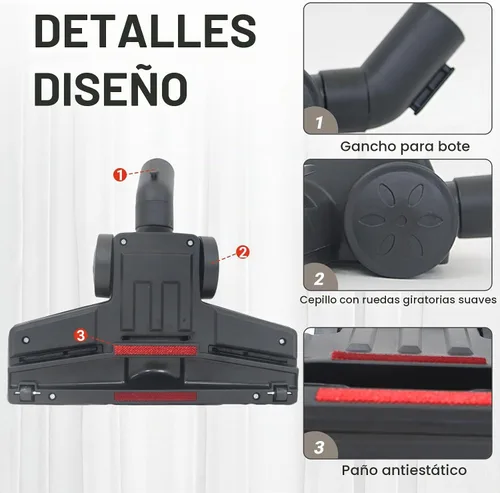 Vista 6 de EZ SPARES Compatible con cabezal de cepillo universal para aspiradora de 1 1/4 pulgadas y 1.260 in, 2 nuevas funciones a elegir