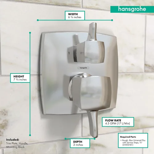 Vista 18 de hansgrohe Ecostat Classic 15769001 - Válvula de ducha de equilibrio de presión cromada