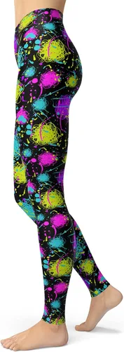 Vista 4 de sissycos Womens 80s Leggings Artistic Splash Printed Buttery Soft Stretchy Pants