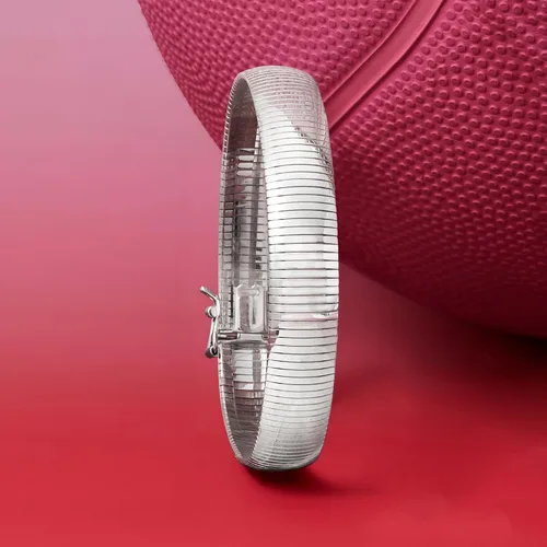 Vista 3 de Ross-Simons Pulsera Omega de plata de ley italiana, Plata de ley, no conocido