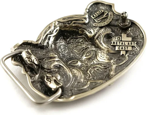 Vista 4 de Hebilla de cinturón Viking, hecho a mano guerrero escandinavo militar sólido hebilla de cinturón de plata alemana