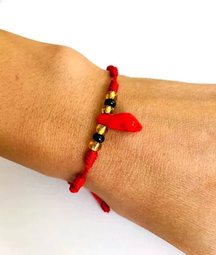 Vista 2 de PULSERA DE AZABACHE ROJO PARA PROTECCION-B114
