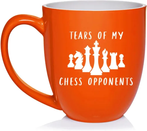 Vista 3 de Daylor Taza de café de cerámica con diseño de los oponentes de las lágrimas de mi ajedrez, regalo para ella, él, amigo, compañero de trabajo