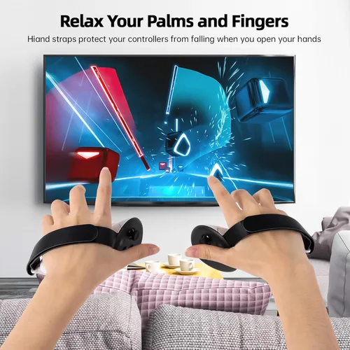 Vista 2 de Controller Grips Compatible with MetaOculus Quest 3 Accessories,Non-Slip Handle Cover, Grips Cover with Adjustable Knuckle Straps,Fit Official