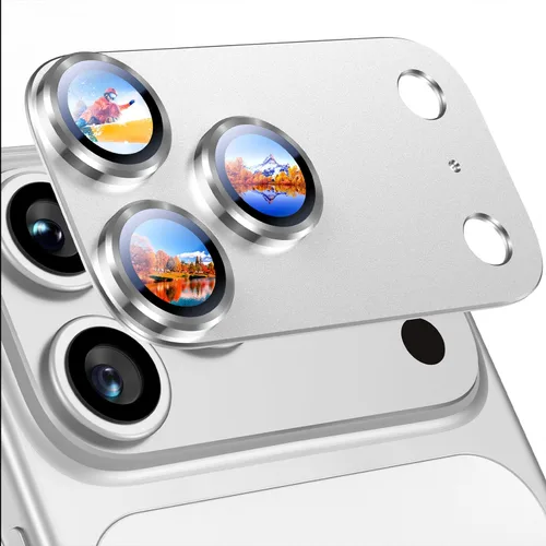 Vista 51 de Uyiton Compatible con iPhone 17 Protector de Lente de Cámara - [No es Fácil de Romper][Fuerte Adsorción][Compatible con Fundas] Protector de Cámara
