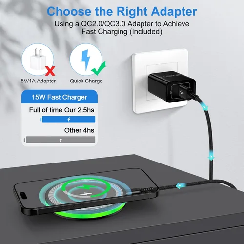 Vista 2 de Samsung S26 Ultra Cargador inalámbrico Almohadilla de carga rápida de 15 W para Galaxy S26+ S25 Ultra FE S25+ Z Fold Flip7 S24 Ultra S24+ S23, Pixel