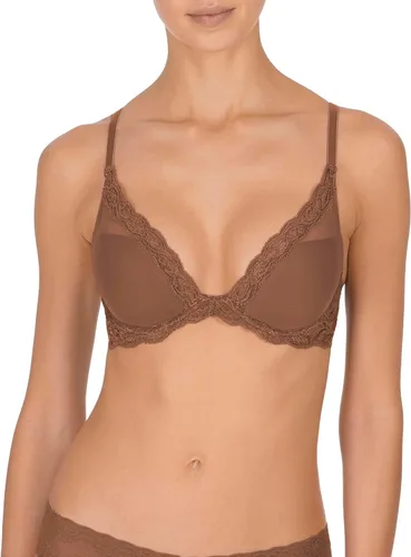 Vista 44 de Natori - Sujetador de encaje para mujer con inmersión, diseño de plumas Cafe