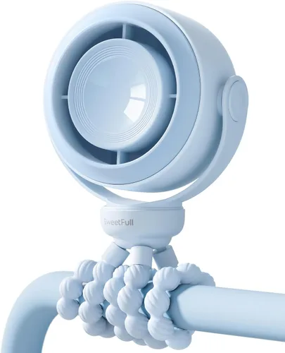 Vista 10 de SWEETFULL Ventilador de cochecito portátil, ventilador de bebé a prueba de Negro