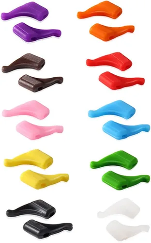 Vista 10 de SAIGO Ganchos antideslizantes para las orejas, retenedores de lentes de silicona para lentes de sol, 10 pares, color negro