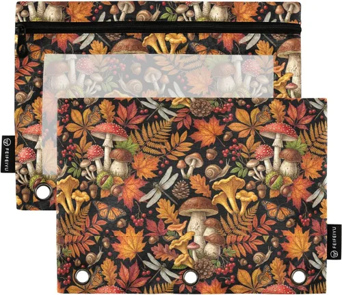 Vista 10 de Emelivor Estuche para lápices de cabeza de calabaza de Halloween para carpeta de 3 anillas, paquete de 2 carpetas con estuche para lápices