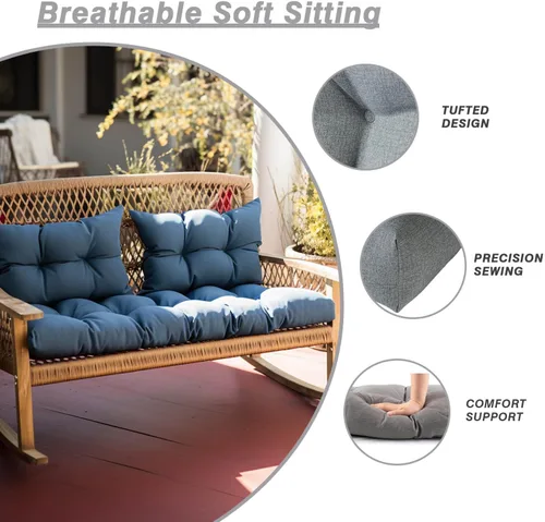Vista 6 de Cojines de banco personalizados para muebles de interior, cojines de asiento de ventana de espuma viscoelástica de 4 pulgadas de grosor