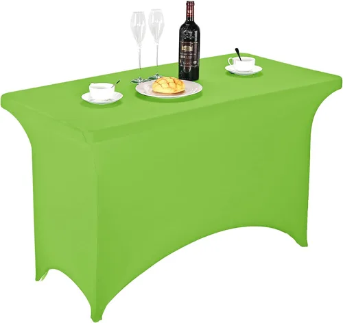 Vista 9 de LZY Cubierta de Mesa Elástica Ajustable de Spandex para Mesa Plegable de 6 pies, 4 pies o 8 pies, Mantel de Cóctel Rectangular, Perfecto para Champn