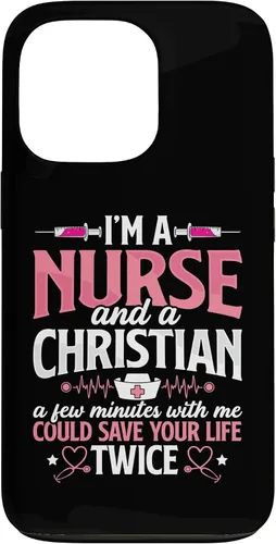 Vista 10 de iPhone 16 Christian Nurse Jesus God Funny Nursing RN LPN CNA - Funda para mujer