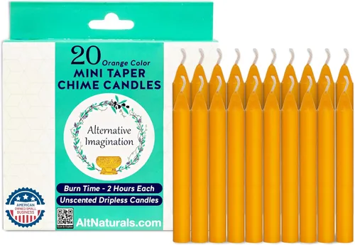 Vista 9 de Alternative Imagination Blue Chime Candles - Paquete de 20 mini velas cónicas sin perfume de 4 pulgadas, velas rituales de larga duración sin goteo