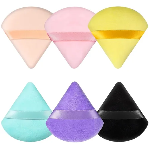 Vista 21 de 6 Piezas Borla de Polvo Triangular Esponja de Maquillaje Suave Borla de Maquillaje para Polvo Facial Base Cosmética Esponja Herramienta