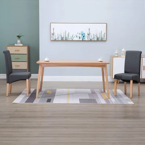 Vista 23 de Set of 4 Black Fabric Dining Chairs with Solid Wood Legs Mid Century Modern Ergonomic Kitchen Side Chairs 8.5x6.5x14.9 in for Dining Room Living Room