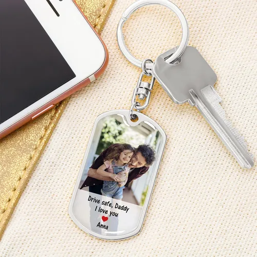 Vista 3 de Drive Safe - Llavero personalizado llavero personalizado para papá papá día del padre regalo de cumpleaños de San Valentín papá de hija hijo regalo