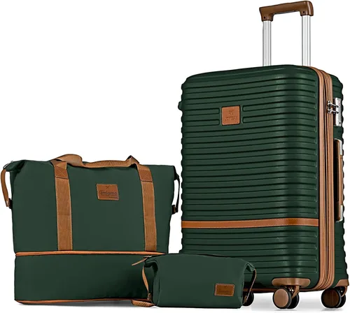 Vista 39 de Juego de maletas Joyway de 3 piezas, juego de maletas extensibles de cabina con rueda giratoria, juego de maletas de carcasa dura con candado TSA
