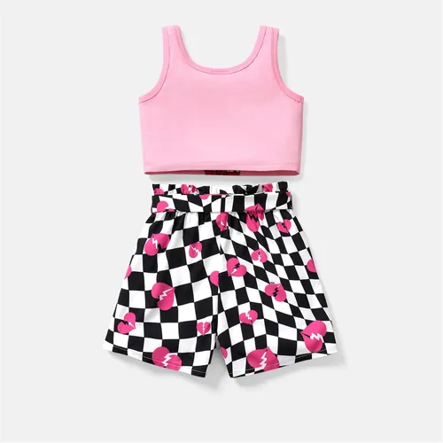 Vista 2 de L.O.L. Surprise! Girls Clothes Set Doll Print Sleeveless Tank Top and Shorts Kids Girl Clothes