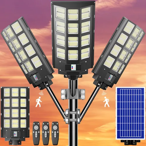 Vista 10 de Luz solar de calle, 8000 W, 7000 K, 480000 lúmenes, 1152 luces LED solares de estacionamiento del anochecer al amanecer, luces solares al aire