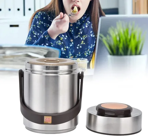 Vista 4 de LIZEALUCKY Lonchera aislada al vacío de acero inoxidable 304 de 50.7 fl oz de gran capacidad, contenedores térmicos para almuerzo, 3 capas