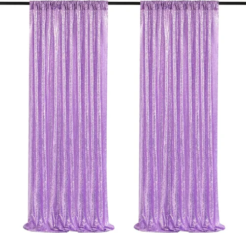 Vista 11 de 2 cortinas de 2 x 8 pies de lentejuelas con brillantina para marco de fotografía, para fiestas o fondos de fotografía