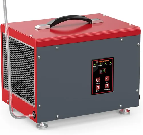 Vista 10 de Abestorm - Deshumidificador Energy Star de 120 pintas con manguera de drenaje para espacio de arrastre rojo y gris