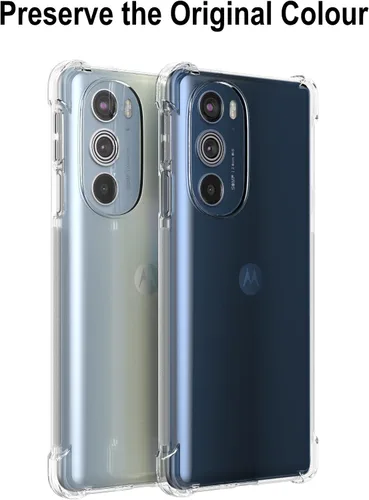 Vista 3 de Cresee Funda para Motorola Edge Plus 2022/Edge Plus 5G UW 2022, funda transparente con parachoques de esquina reforzado, ajuste delgado, funda