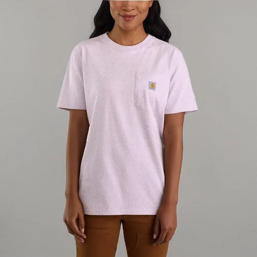 Vista 2 de Carhartt Camiseta de manga corta pesada con bolsillo de ajuste holgado para mujer