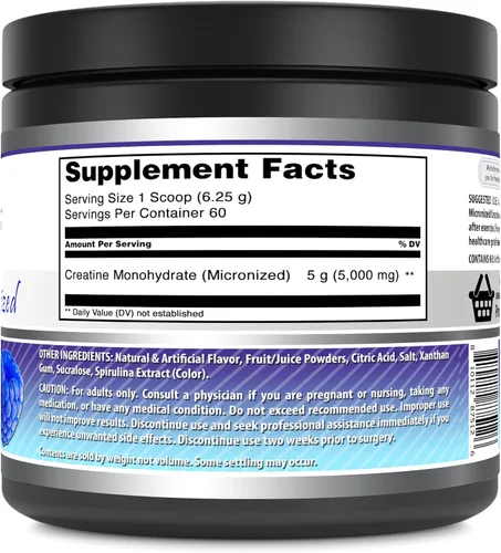 Vista 3 de Amazing Formulas - Suplemento en polvo de monohidrato de creatina micronizada 5000 mg por porción Suplemento ideal antes y después