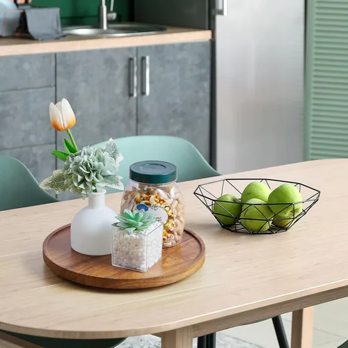 Vista 7 de Organizador Giratorio Lazy Susan de Madera de Acacia de 9", Lazy Susan para Organización de Mesa, Gabinete, Comedor, Despensa, Encimera, Alacena
