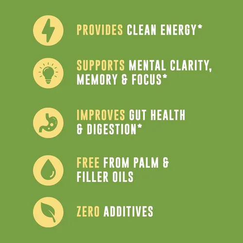 Vista 4 de Aceite MCT orgánico C10 C8 para energía mental sostenida y apoyo al enfoque, orgánico para café, batidos y más, sin palma, vegano, apto para dieta