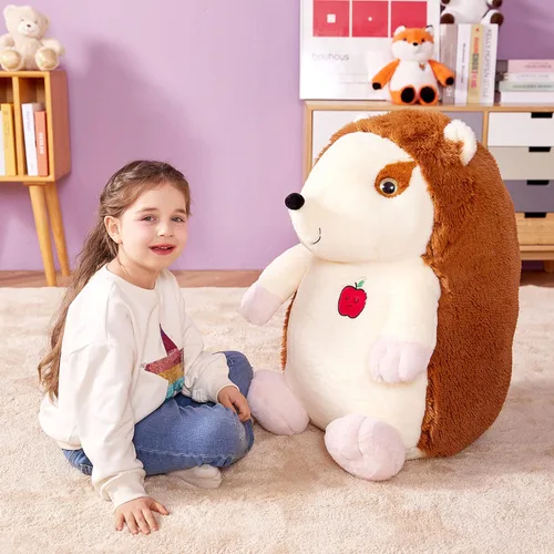 Vista 5 de IKASA Juguete de peluche de erizo gigante, grande de 23 pulgadas, lindos juguetes suaves jumbo, enorme tamaño grande, esponjoso, de gran