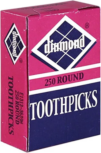 Vista 2 de Palillos de dientes de bambú natural redondos de Diamond, palillos de madera para dientes, aperitivos y cóctel, paquete de 2 (250 unidades)