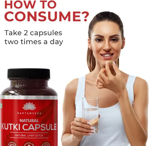 Vista 5 de SAPTAMVEDA Cápsulas Kutki Premium (60 Cápsulas) Pack 1