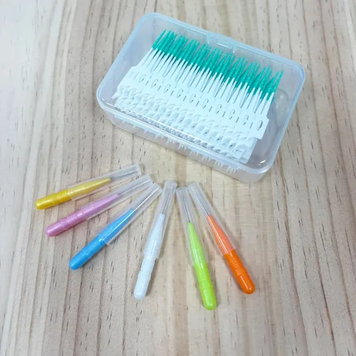 Vista 6 de 360PCS cepillos interdentales,Cepillo desechable de silicona blanda,Púas dentales flexibles Braces hilo dental herramientas de limpieza de dientes