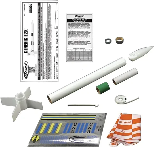 Vista 9 de Estes Kit genérico de construcción de cohetes E2X 2008, kit de modelo de cohete volador personalizable para principiantes a partir de 10 años