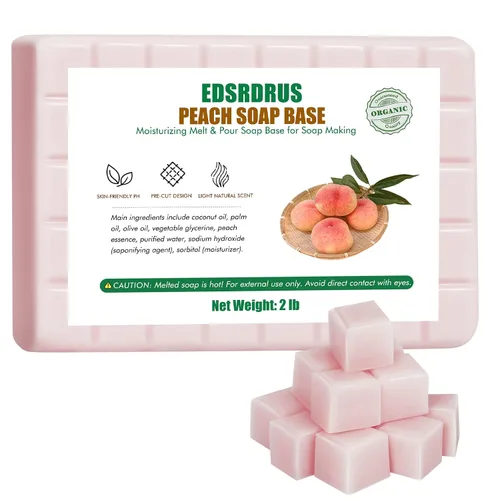 Vista 10 de EDSRDRUS Base de jabón aromática de 1 libra hecha a mano con aloe vera y aceite de coco, base de jabón hidratante para derretir y verter