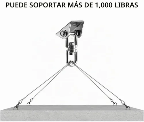 Vista 8 de Kit de Colgamiento de Hamaca Velomill, Capacidad de 454 kg, Gira 360°, Gancho Ultra Resistente para Columpio, Silla, Múltiples Gimnasios Interiores