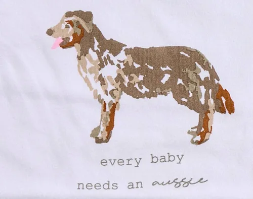 Vista 5 de Mud Pie Babero y oruga con estampado de perro Bulldog, Aussie