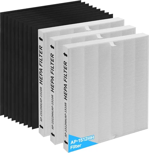 Vista 8 de Paquete de 2 filtros de repuesto AP-1512HH, compatibles con Coway AP-1512HH Mighty Purifier, parte # 3304899, con 4 filtros de carbono adicionales
