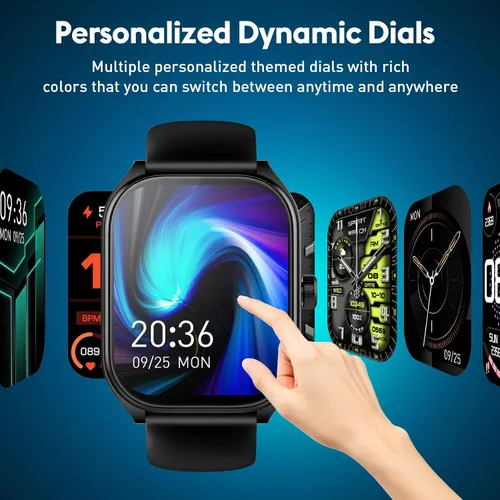 Vista 3 de Curve - Reloj inteligente para hombres y mujeres, responde a llamadas, rastreador de fitness de 2.01 pulgadas con 100 modos deportivos, contador