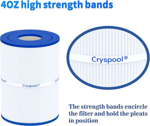 Vista 5 de Cryspool® 07018 Filtro compatible con CX250RE, Star-Clear C250, PA25-4, PA25-4/M4, C-7626, FC-1230, Cartucho de filtro de spa de 25 pies cuadrados