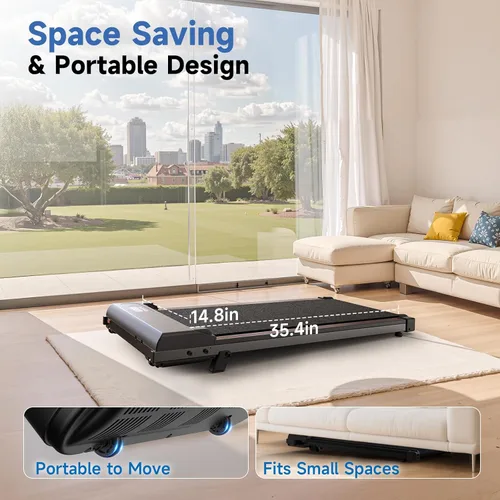Vista 8 de Almohadilla para caminar con inclinación, caminadora debajo del escritorio para oficina en casa con ultra silenciosa <40 dB, 2.5 HP portátil