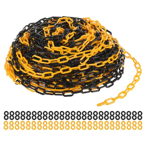 Vista 22 de PATIKIL Eslabones de Cadena de Plástico, Cadenas de Seguridad de 200 Pies, Cadenas de Plástico Negro para Barreras, Control de Multitudes, Líneas