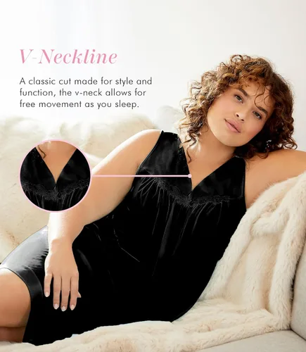 Vista 3 de Exquisite Form Women's 30107 Nylon Tricot Sleeveless Short Knee Length Nightgown